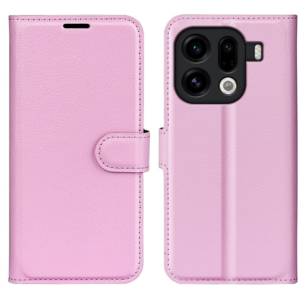 EIDERWOOD OPPO Find X9 Pro Konstläder Fodral m. Korthållare & Ställfunktion - Rosa