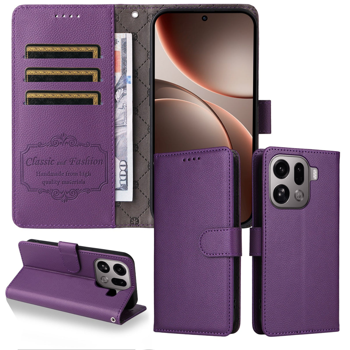 EIDERWOOD OPPO Find X9 Pro Konstläder Fodral m. Rem - Lila