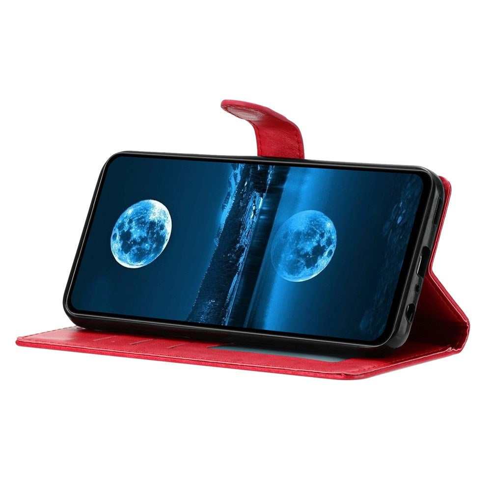 Samsung Galaxy A27 EIDERWOOD Konstläder Fodral med Rem - Röd