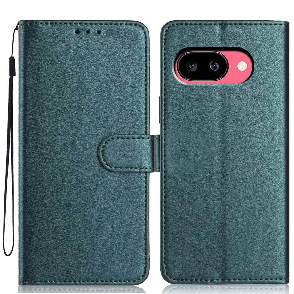 Google Pixel 10a EIDERWOOD Konstläder Fodral m. Rem & Utfällbar Korthållare – Grön