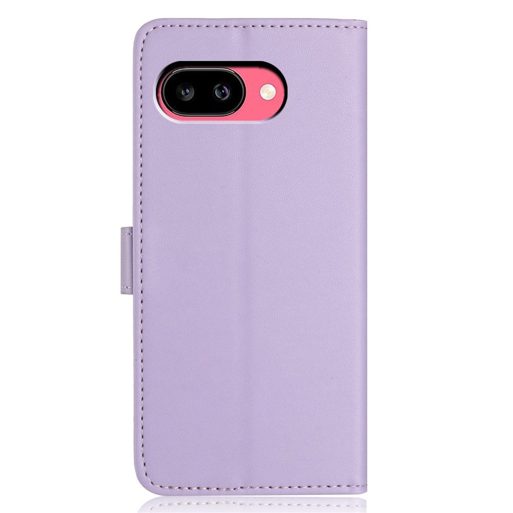Google Pixel 10a EIDERWOOD Konstläder Fodral m. Rem & Utfällbar Korthållare – Lila