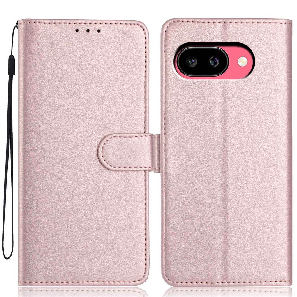 Google Pixel 10a EIDERWOOD Konstläder Fodral m. Rem & Utfällbar Korthållare – Roséguld