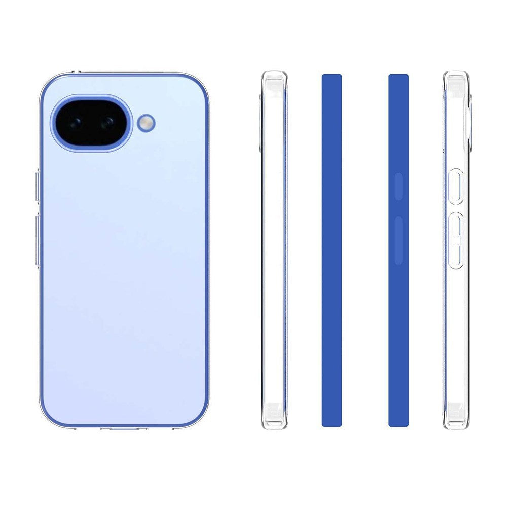 Google Pixel 10a EIDERWOOD 2-i-1 Skyddsset m. Flexibelt Plast Skal & Härdat Skärmskyddsglas - Genomskinlig