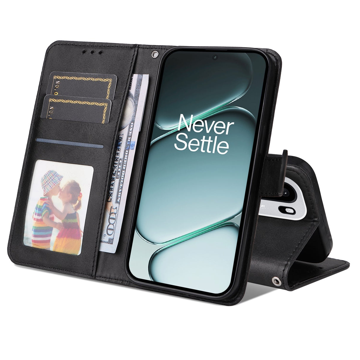 EIDERWOOD OnePlus 15R Konstläder Fodral m. Rem - Svart