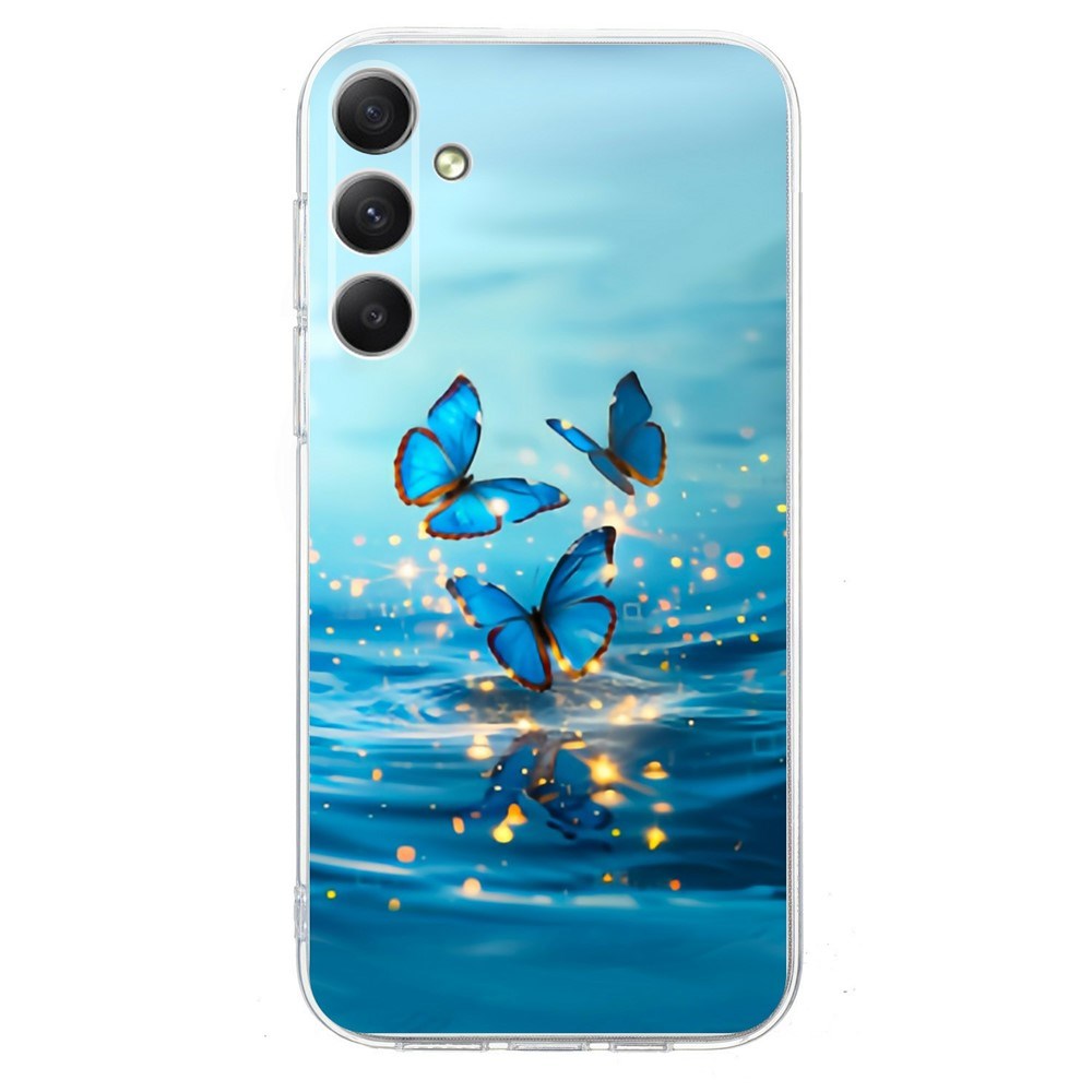 Samsung Galaxy A57 EIDERWOOD Flexibelt Plast Skal m. Mönster - Blå Fjärilar