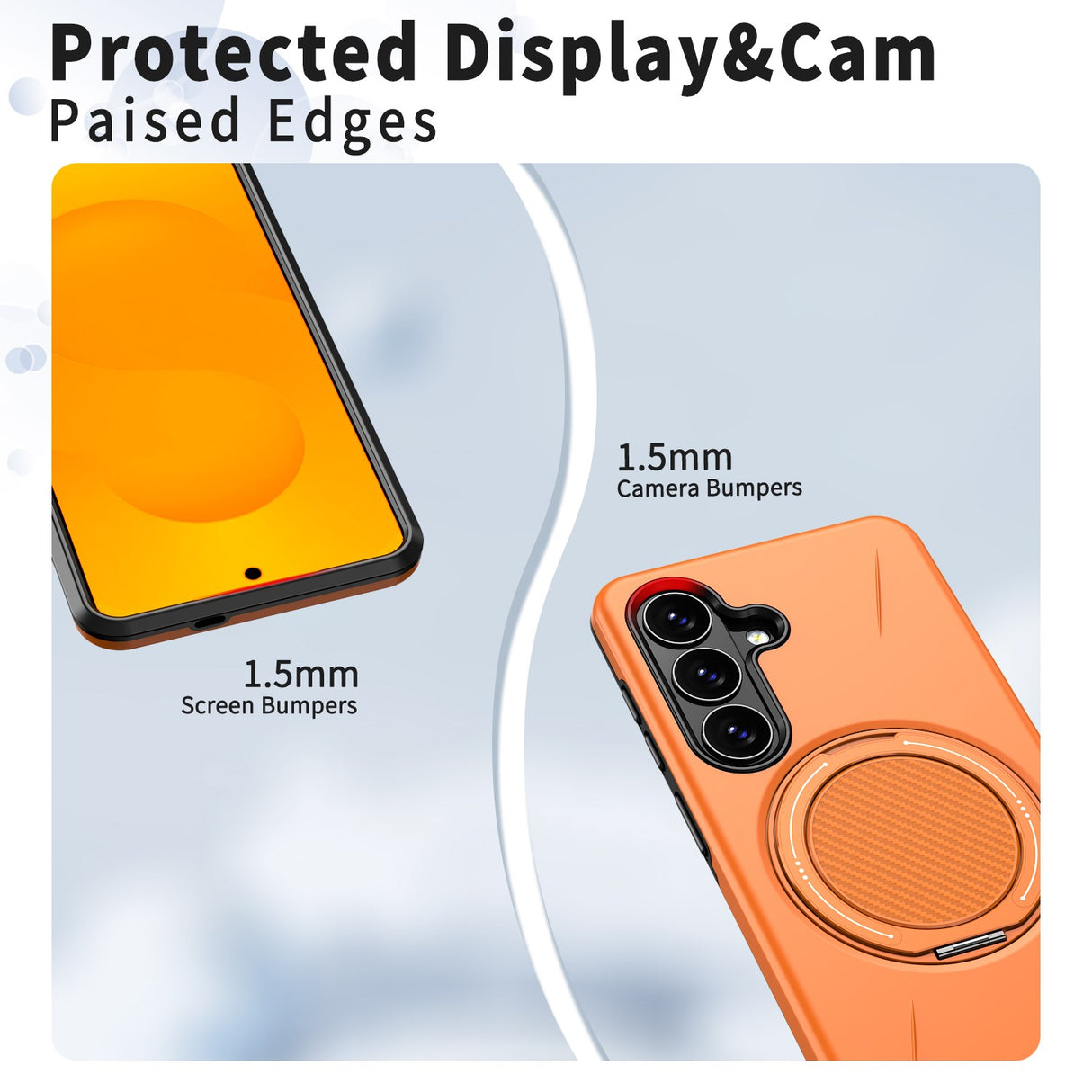 Samsung Galaxy S26 EIDERWOOD Hybrid Plast Skal m. Roterande Kickstand – Orange