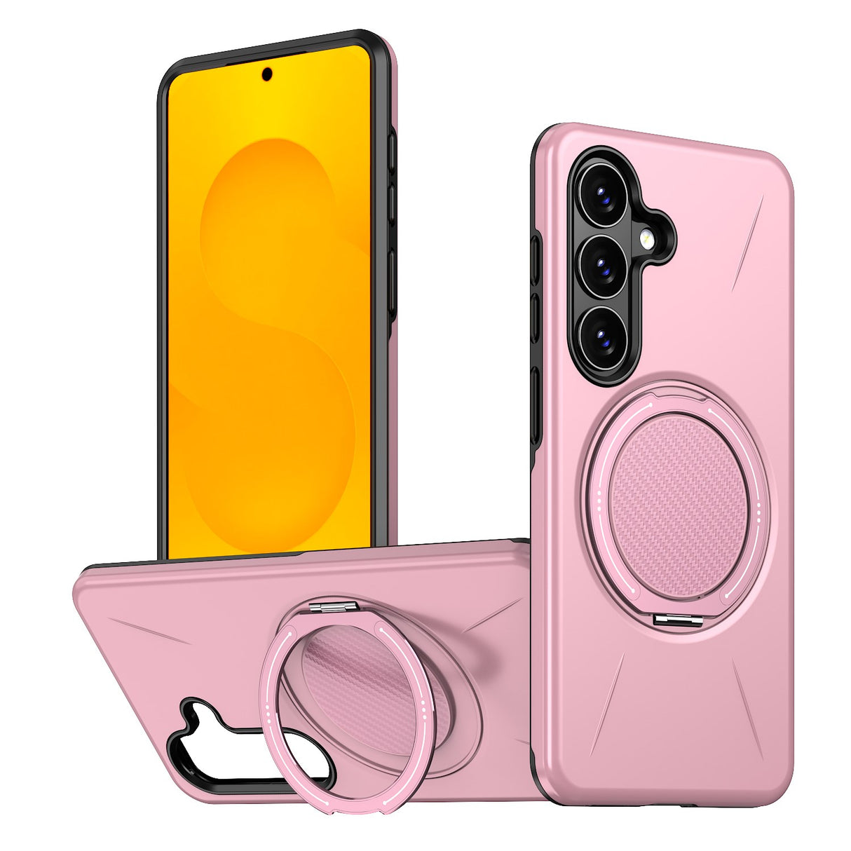 Samsung Galaxy S26 EIDERWOOD Hybrid Plast Skal m. Roterande Kickstand – Rosa