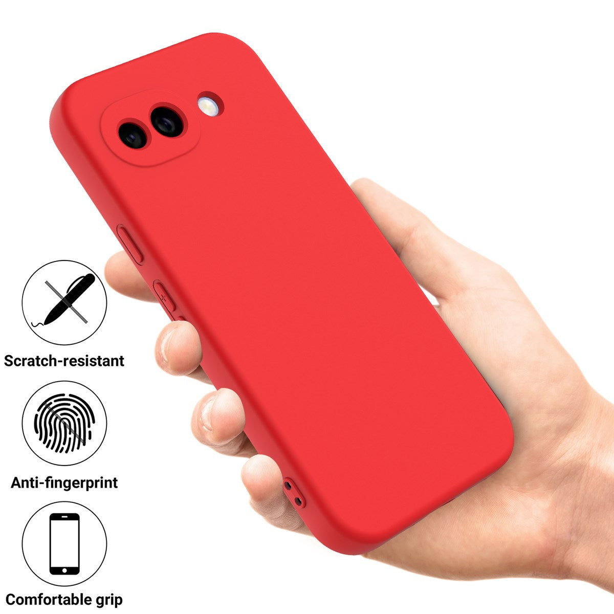 Google Pixel 10a EIDERWOOD Fodrat Silikon Skal m. Rem - Röd