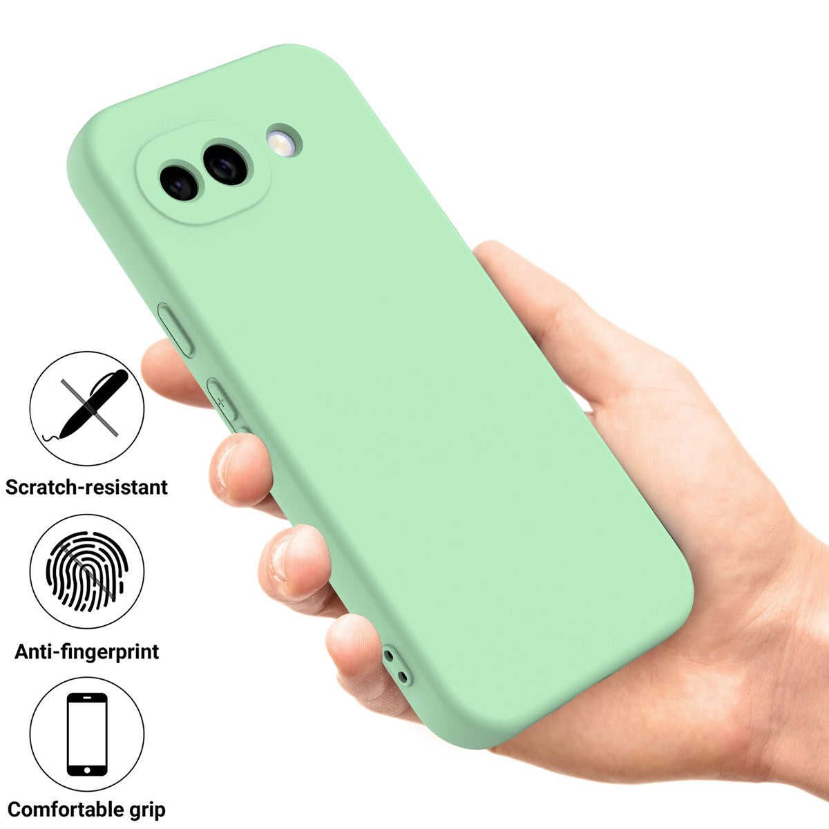 Google Pixel 10a EIDERWOOD Fodrat Silikon Skal m. Rem - Grön