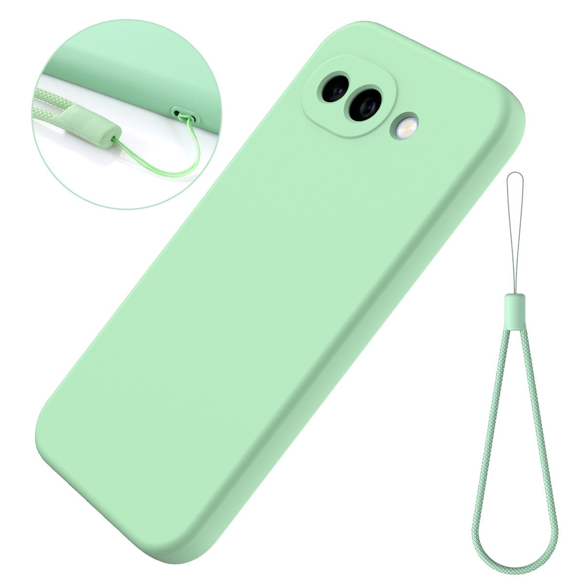 Google Pixel 10a EIDERWOOD Fodrat Silikon Skal m. Rem - Grön
