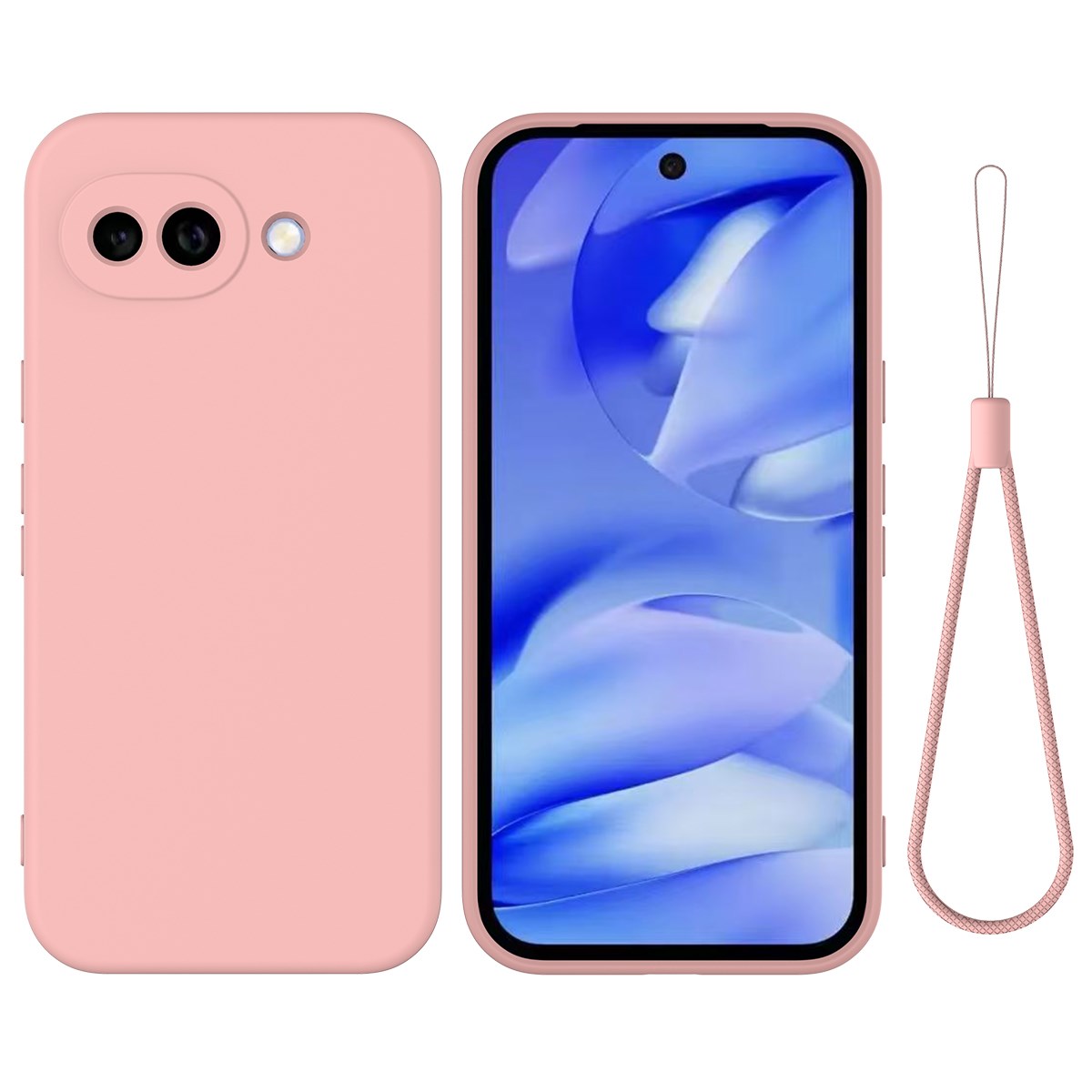 Google Pixel 10a EIDERWOOD Fodrat Silikon Skal m. Rem - Rosa