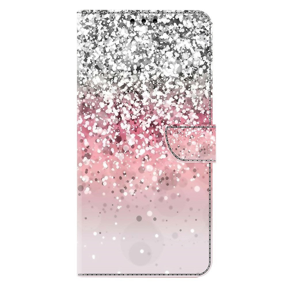 Samsung Galaxy A57 EIDERWOOD Fodral med Korthållare & Stativfunktion - Rosa / Silver Glitter