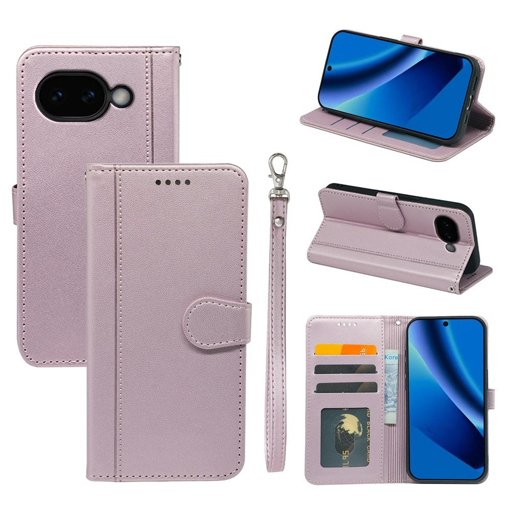 Google Pixel 10a EIDERWOOD Konstläder Fodral m. Korthållare & Stativfunktion – Roséguld