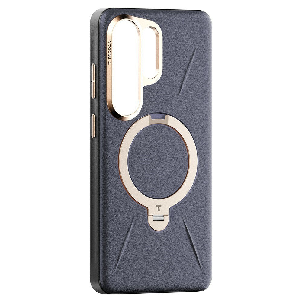 Samsung Galaxy S26 Ultra TORRAS Ostand Q3 VegSkin Konstläder Skal m. Kickstand - MagSafe Kompatibel - Blå