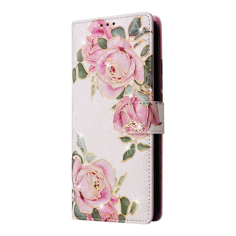 Samsung Galaxy S26 EIDERWOOD Konstläder Fodral m. Blommor - Rosa Ros