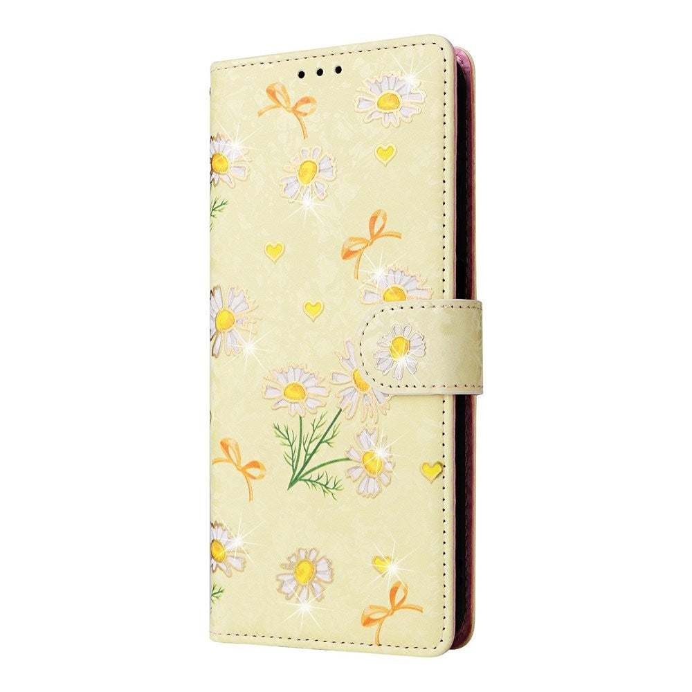 Samsung Galaxy S26 EIDERWOOD Konstläder Fodral m. Blommor - Gul Prästkrage