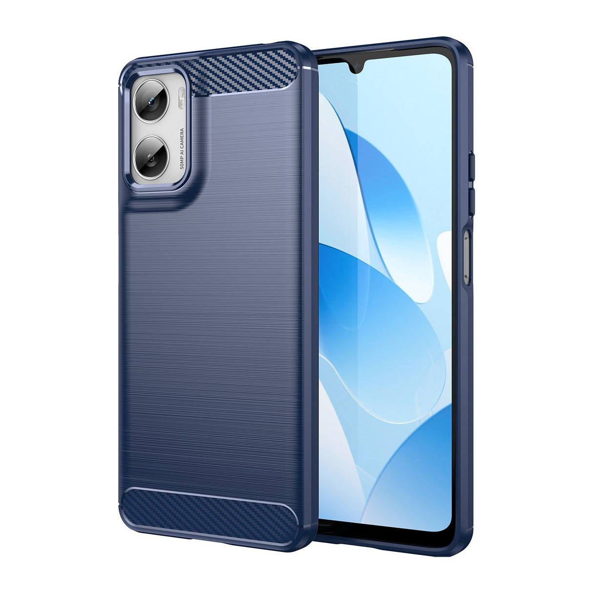 Motorola Moto G06 / G06 Power EIDERWOOD Carbon Fiber Skal med Skärmskydd - Blå