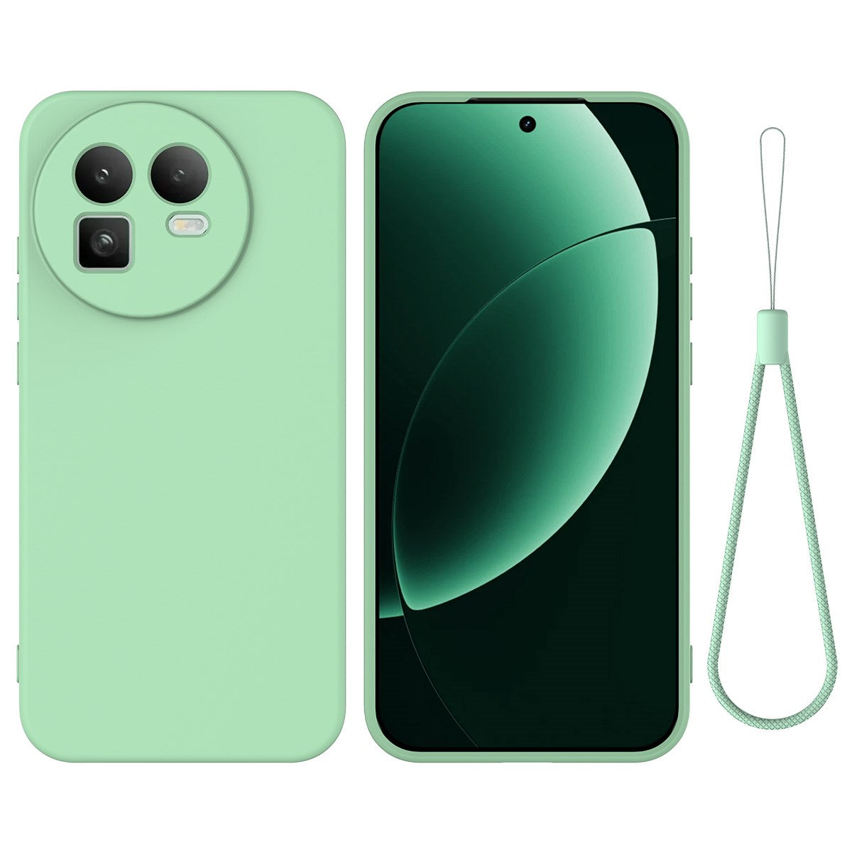 Realme GT 8 EIDERWOOD Silikon Skal m. Rem - Grön