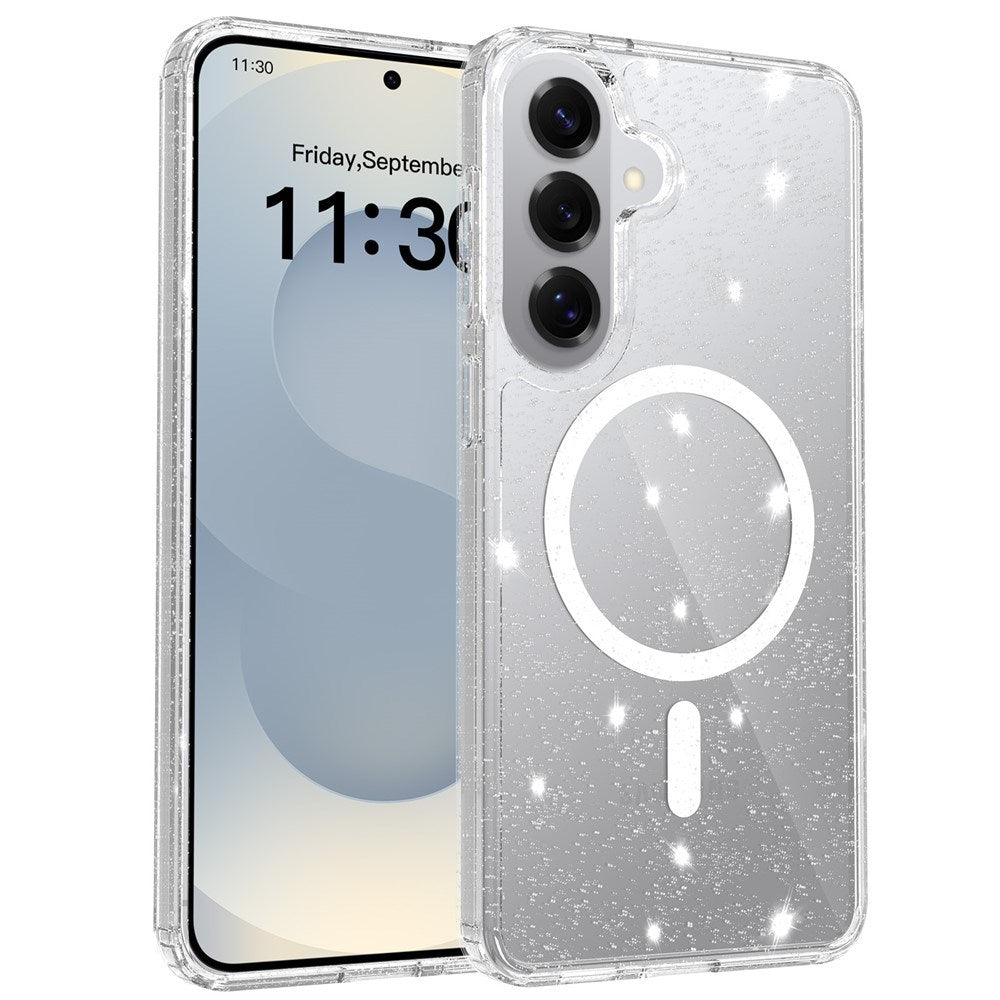Samsung Galaxy S26+ (Plus) EIDERWOOD Magnetiskt Plast Glitter Skal - MagSafe Kompatibel - Genomskinlig