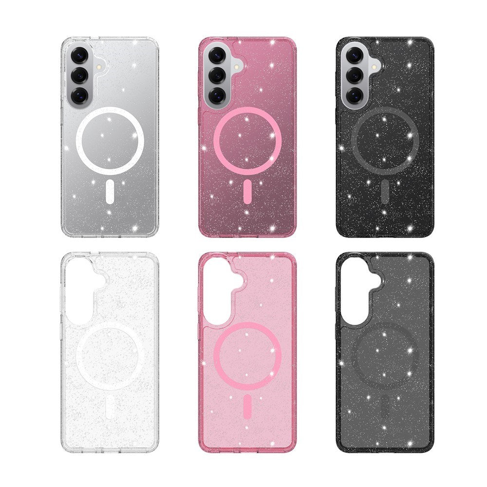 Samsung Galaxy S26+ (Plus) EIDERWOOD Magnetiskt Plast Glitter Skal - MagSafe Kompatibel - Genomskinlig