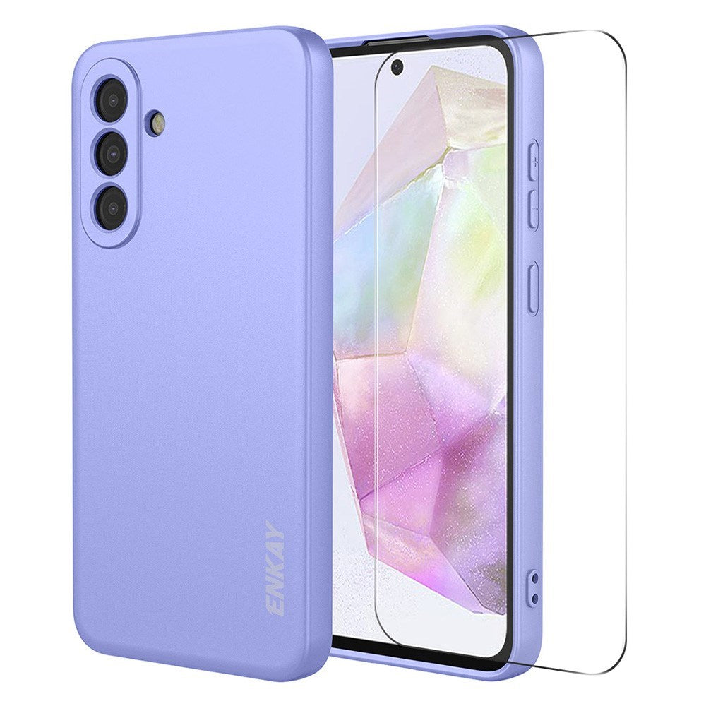 Samsung Galaxy A37 ENKAY Silikon Skal med Skärmskydd - Lila