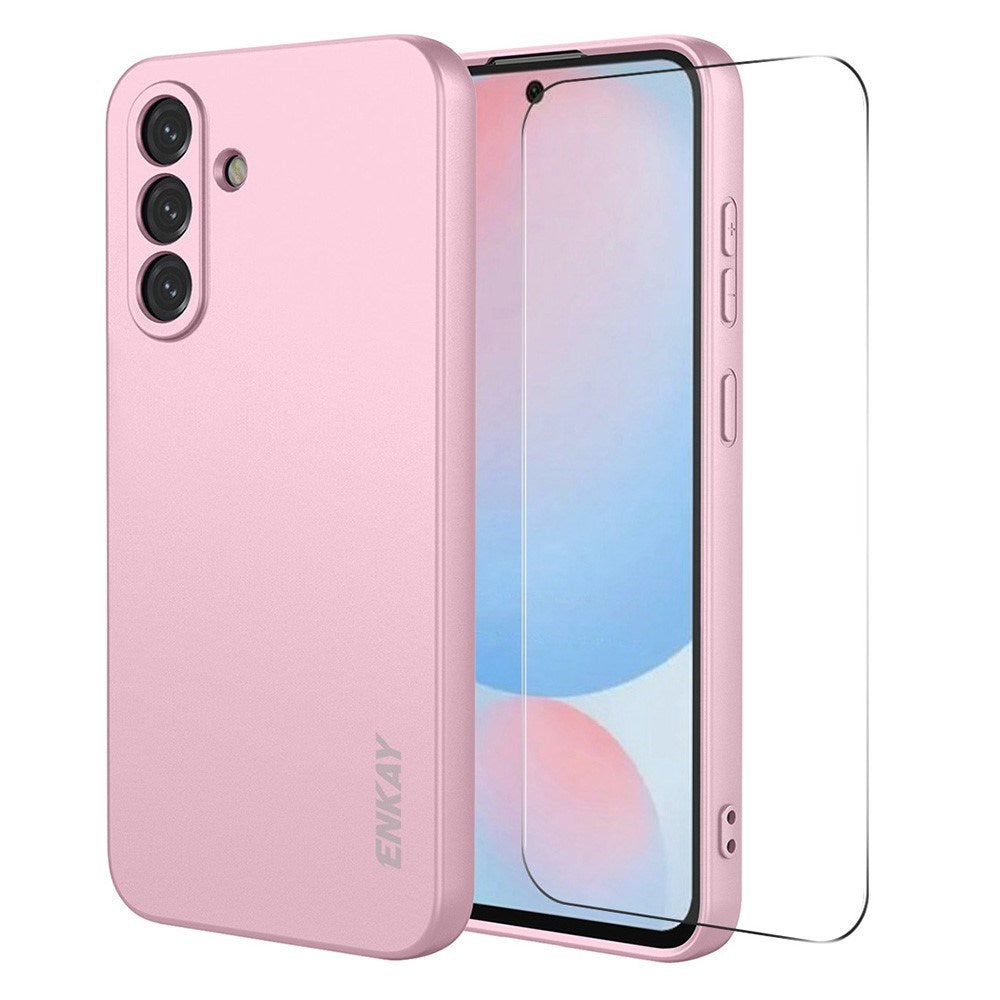 Samsung Galaxy A57 ENKAY Silikon Skal med Skärmskydd - Rosa