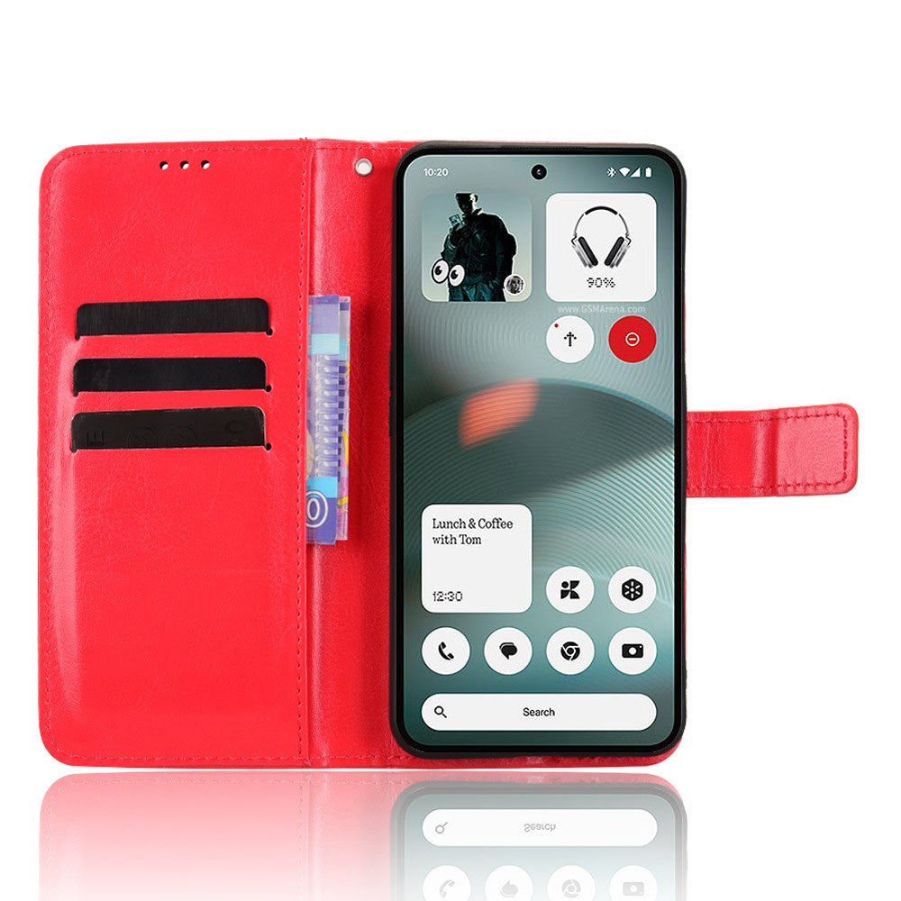 EIDERWOOD Nothing Phone (3a) Lite Konstläder Fodral m. Rem - Röd