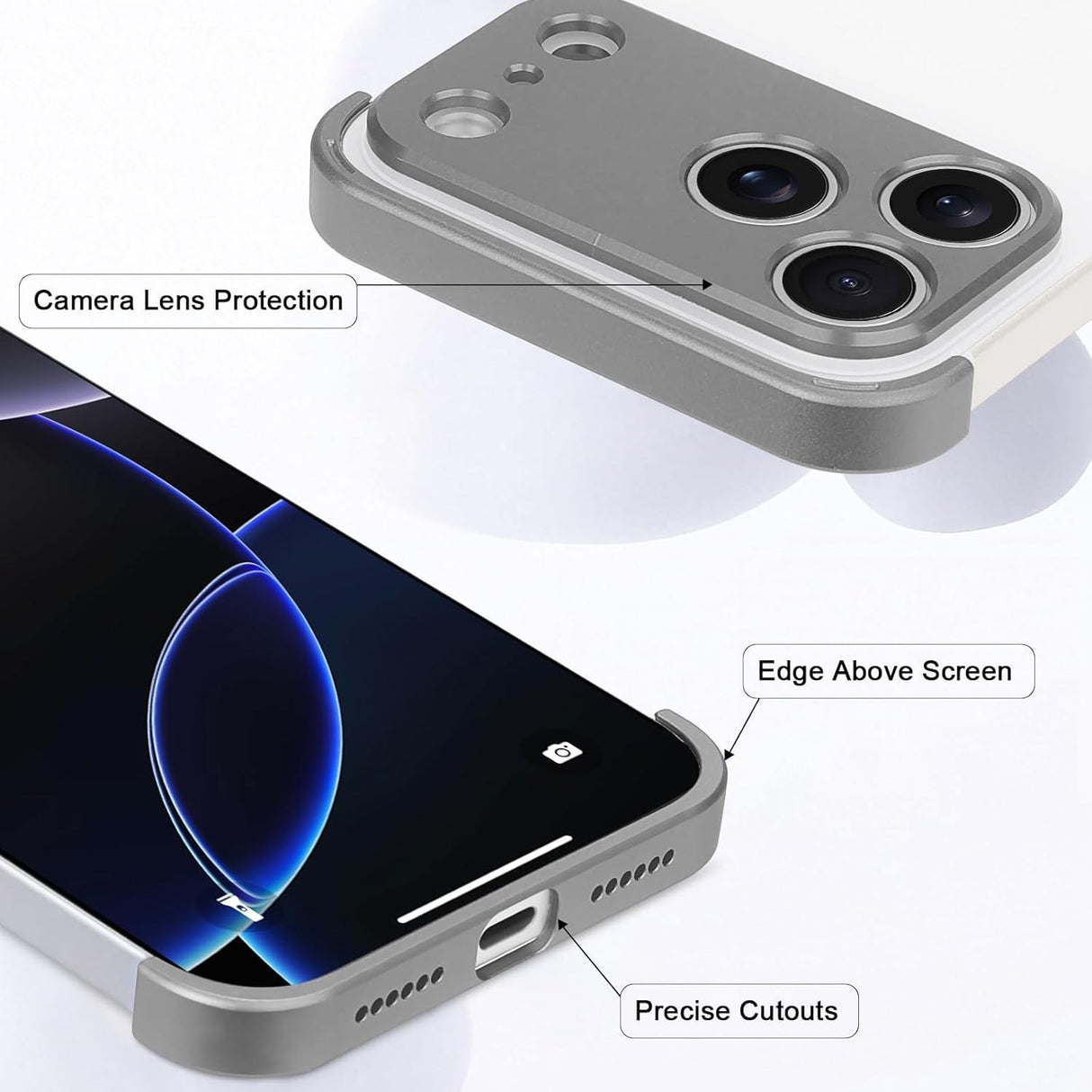 iPhone 17 Pro Tvådelat Bumper Skal m. Kameraskydd - Grå