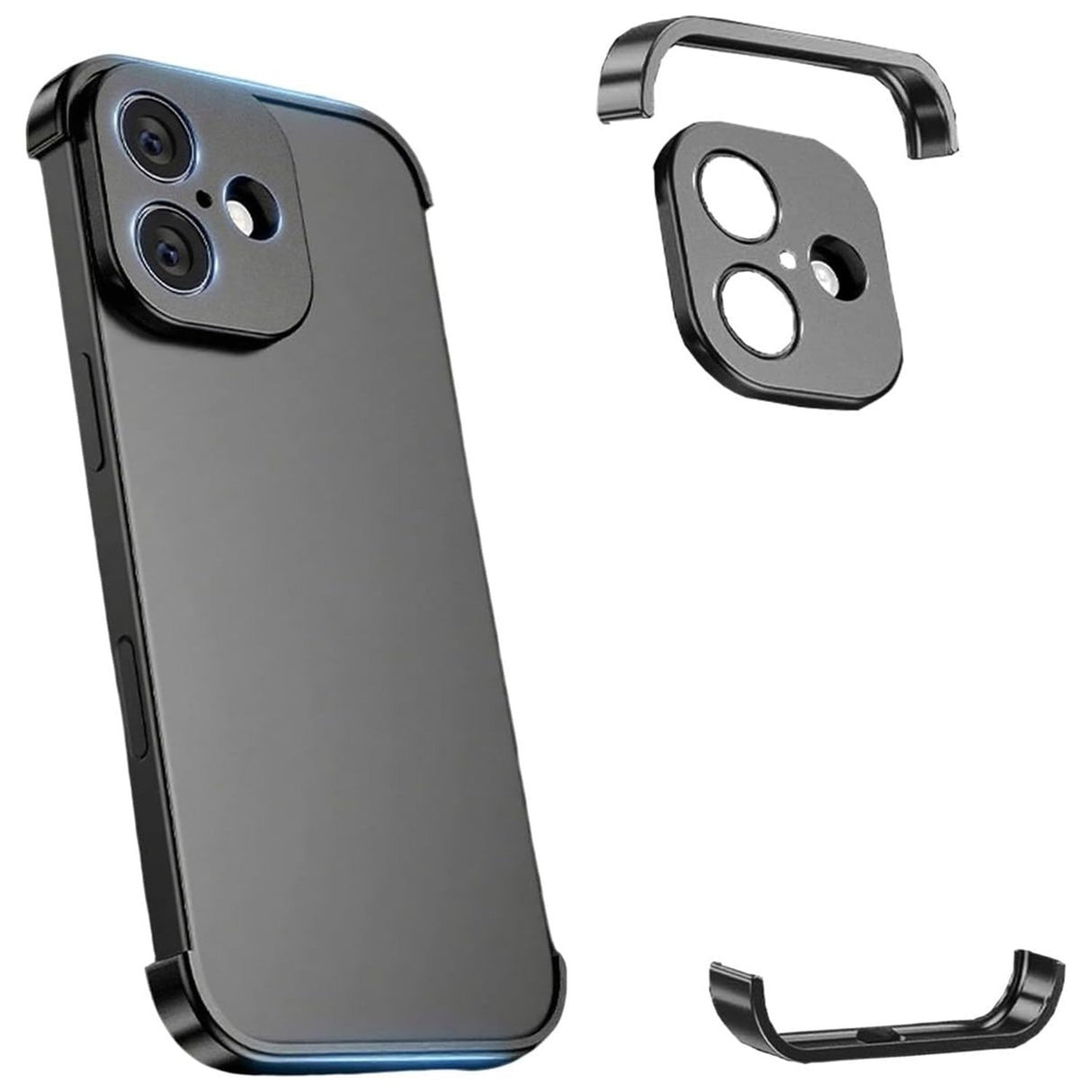 iPhone 17 Tvådelat Bumper Skal m. Kameraskydd - Svart