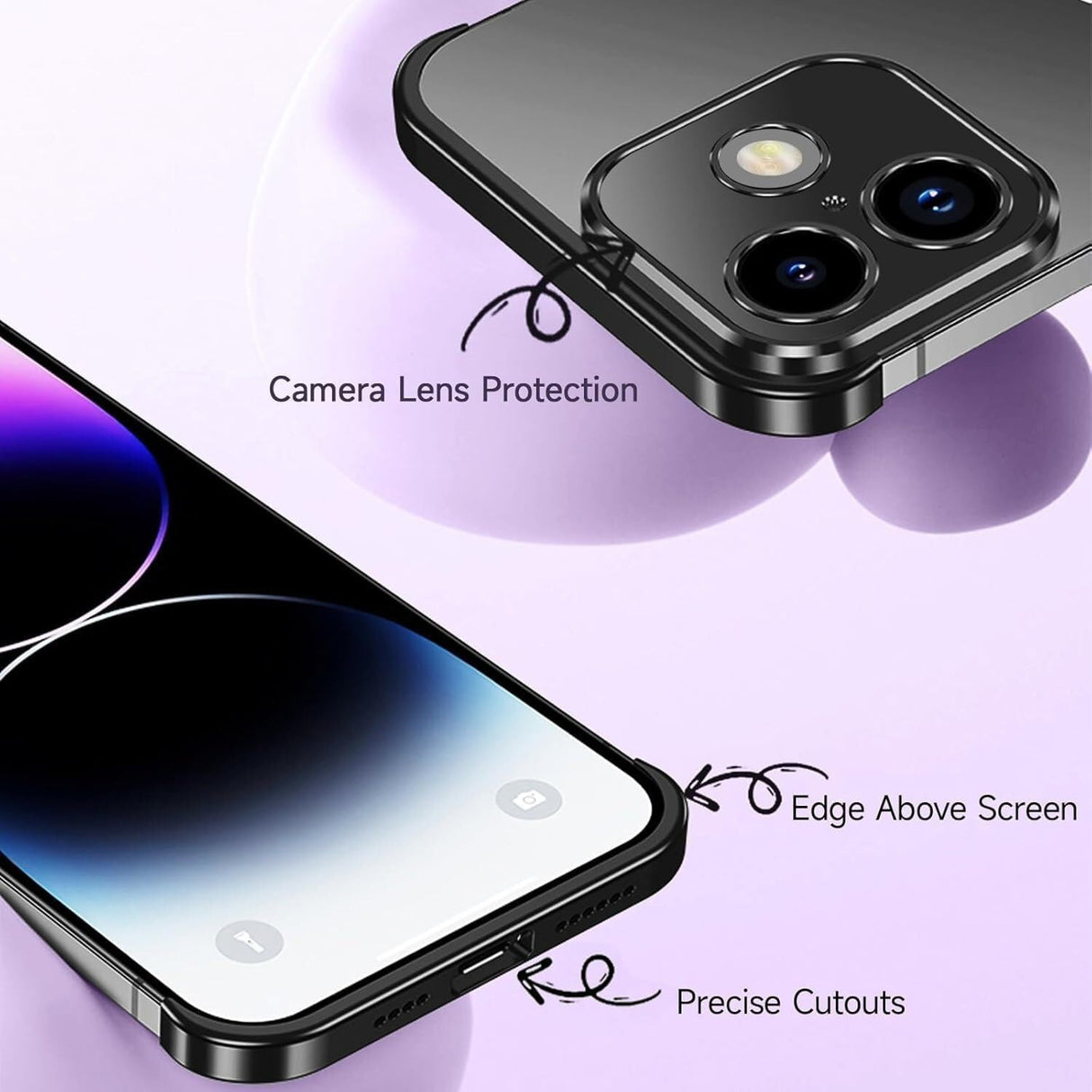 iPhone 17 Tvådelat Bumper Skal m. Kameraskydd - Svart