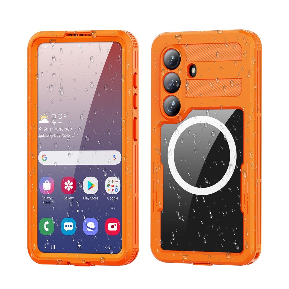 Samsung Galaxy S26 Redpebber Vattentätt Hybrid Plast Skal – MagSafe Kompatibel – Orange