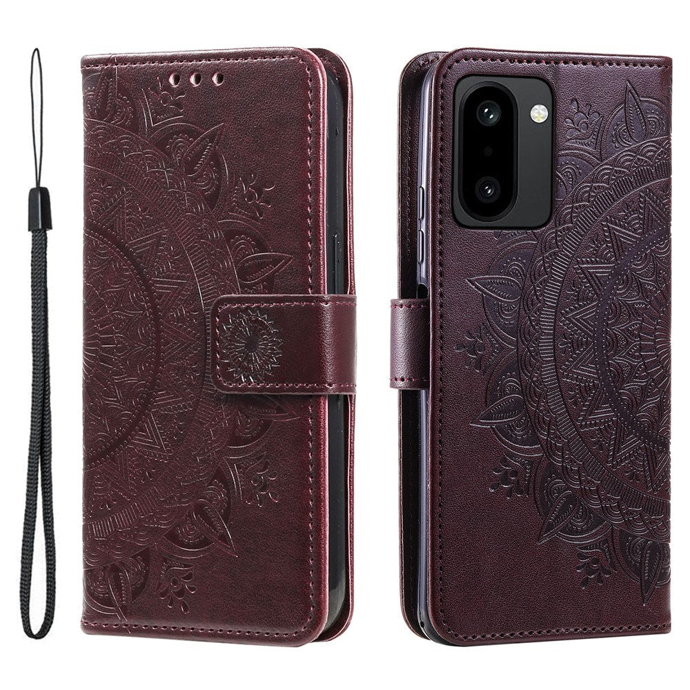 OnePlus 15R EIDERWOOD Konstläder Fodral m. Mönster - Brun
