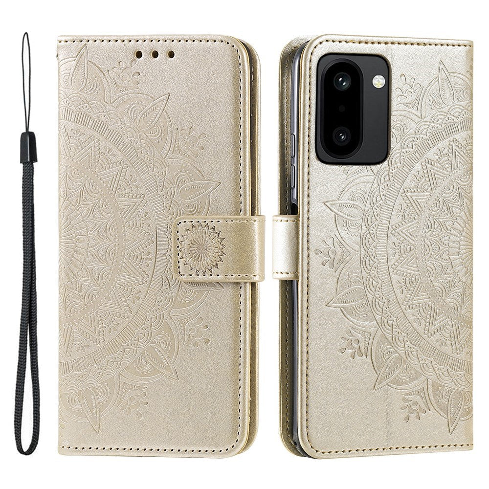 OnePlus 15R EIDERWOOD Konstläder Fodral m. Mönster - Guld