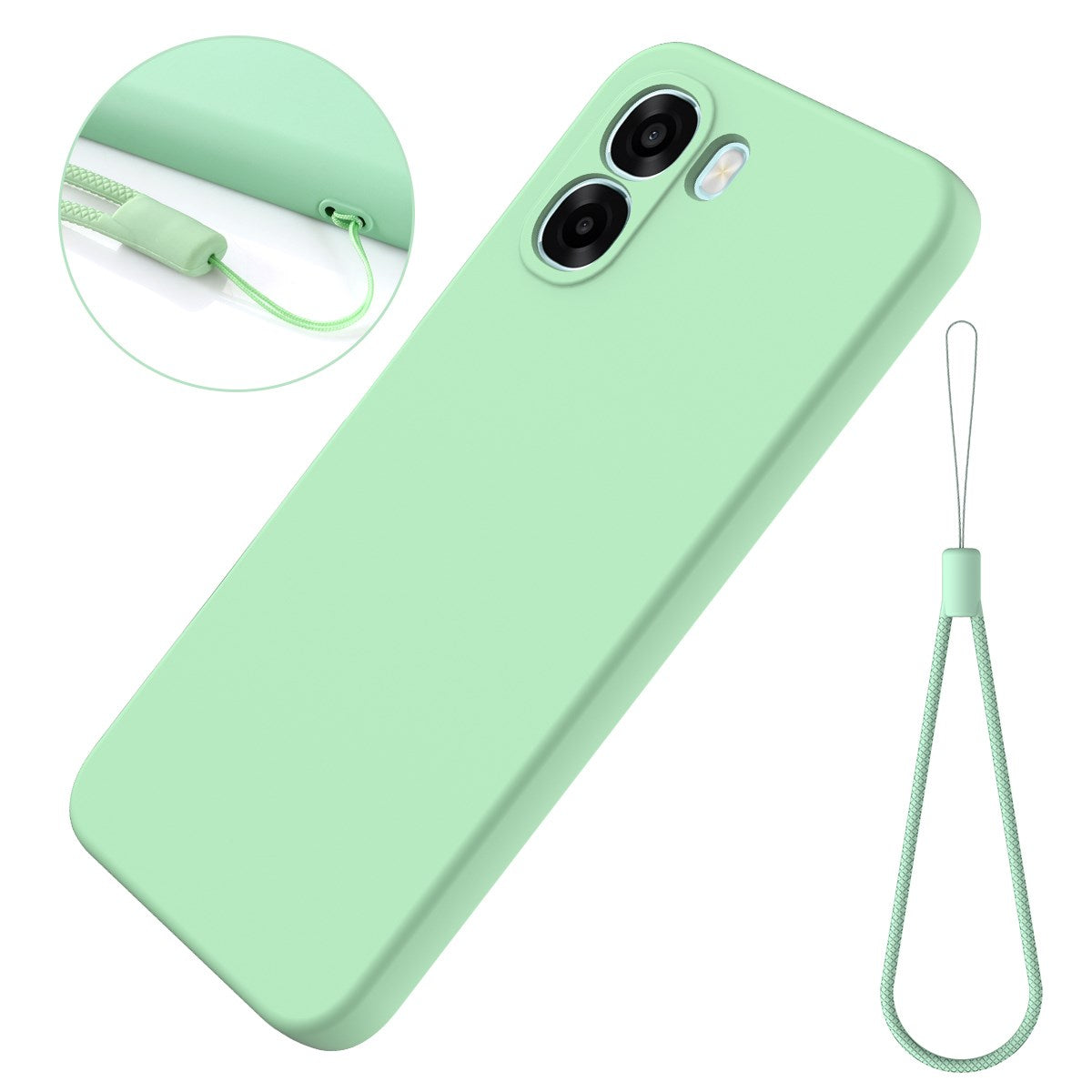OPPO A6x EIDERWOOD Silikon Skal med Rem - Grön