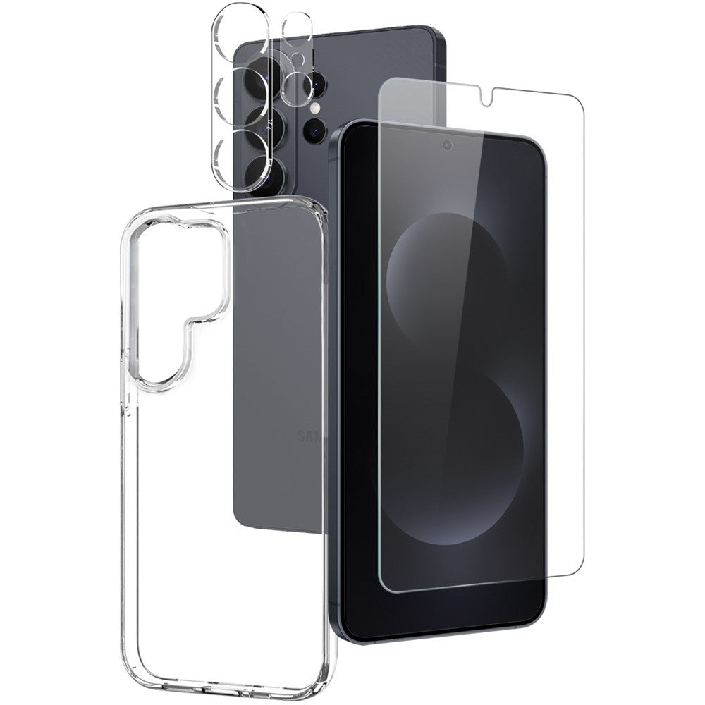 Samsung Galaxy S26 Ultra NORTHJO 3-i-1 Skyddspaket m. Flexibelt Plast Skal / Härdat Skärmskyddsglas / Kameralinsskyddsglas - Genomskinlig