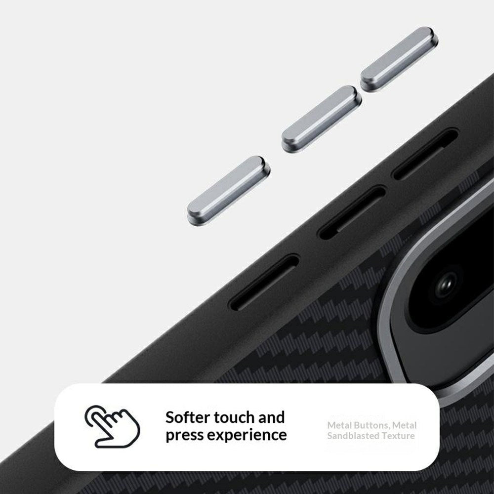 OnePlus 15R EIDERWOOD Magnetiskt Carbon Skal - MagSafe Kompatibel - Svart / Silver