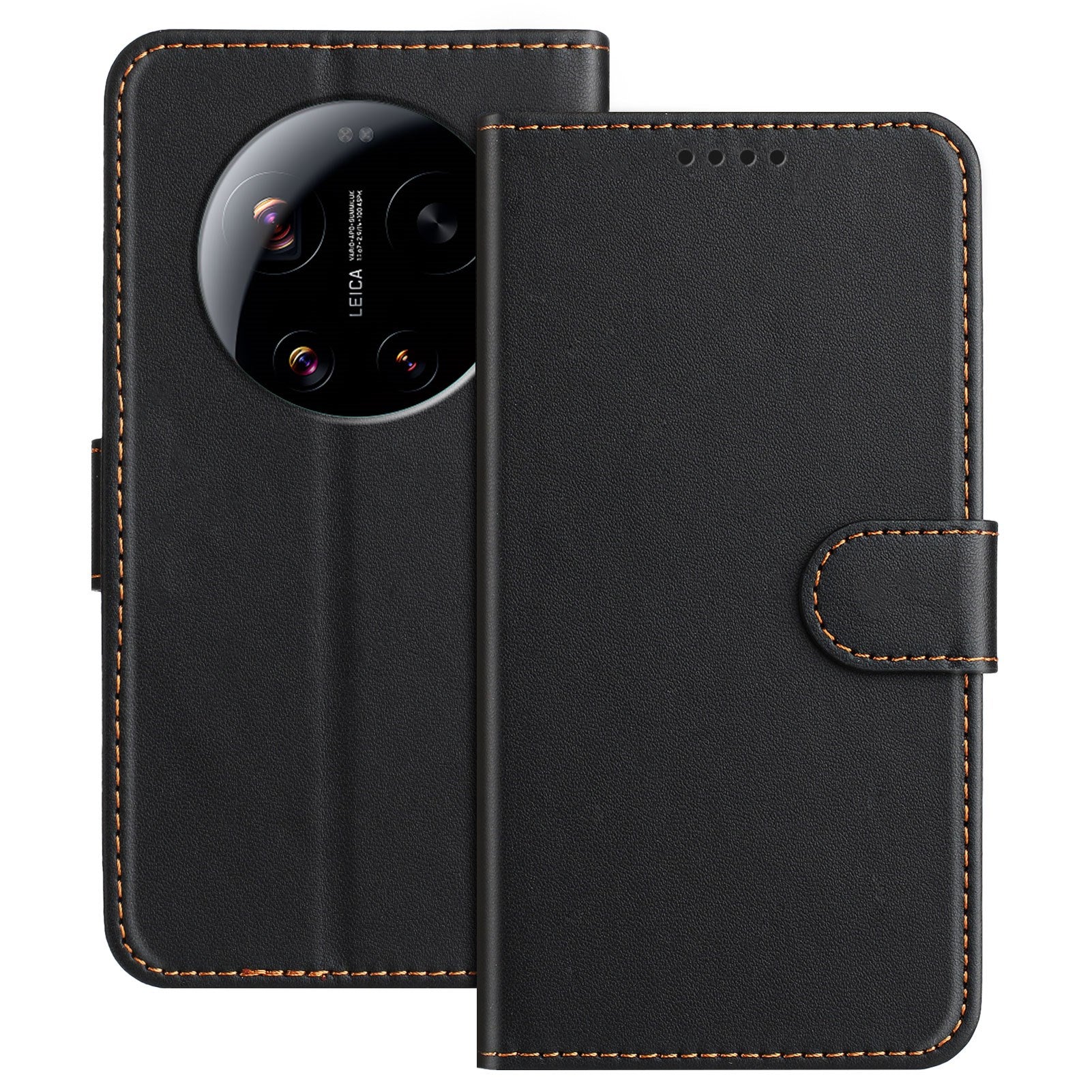 Xiaomi 17 Ultra EIDERWOOD Konstläder Fodral m. Korthållare & Stativfunktion - Svart