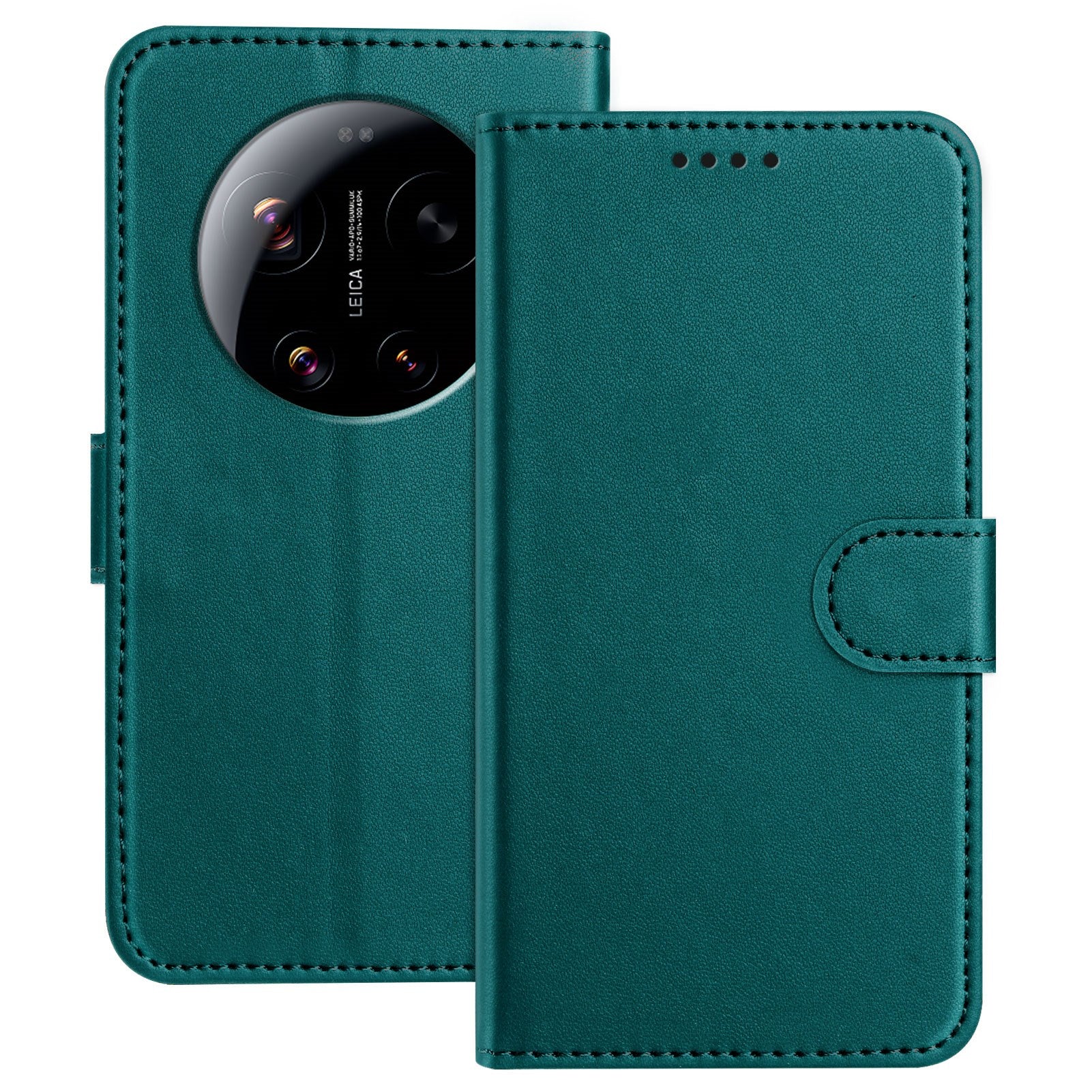 Xiaomi 17 Ultra EIDERWOOD Konstläder Fodral m. Korthållare & Stativfunktion - Grön