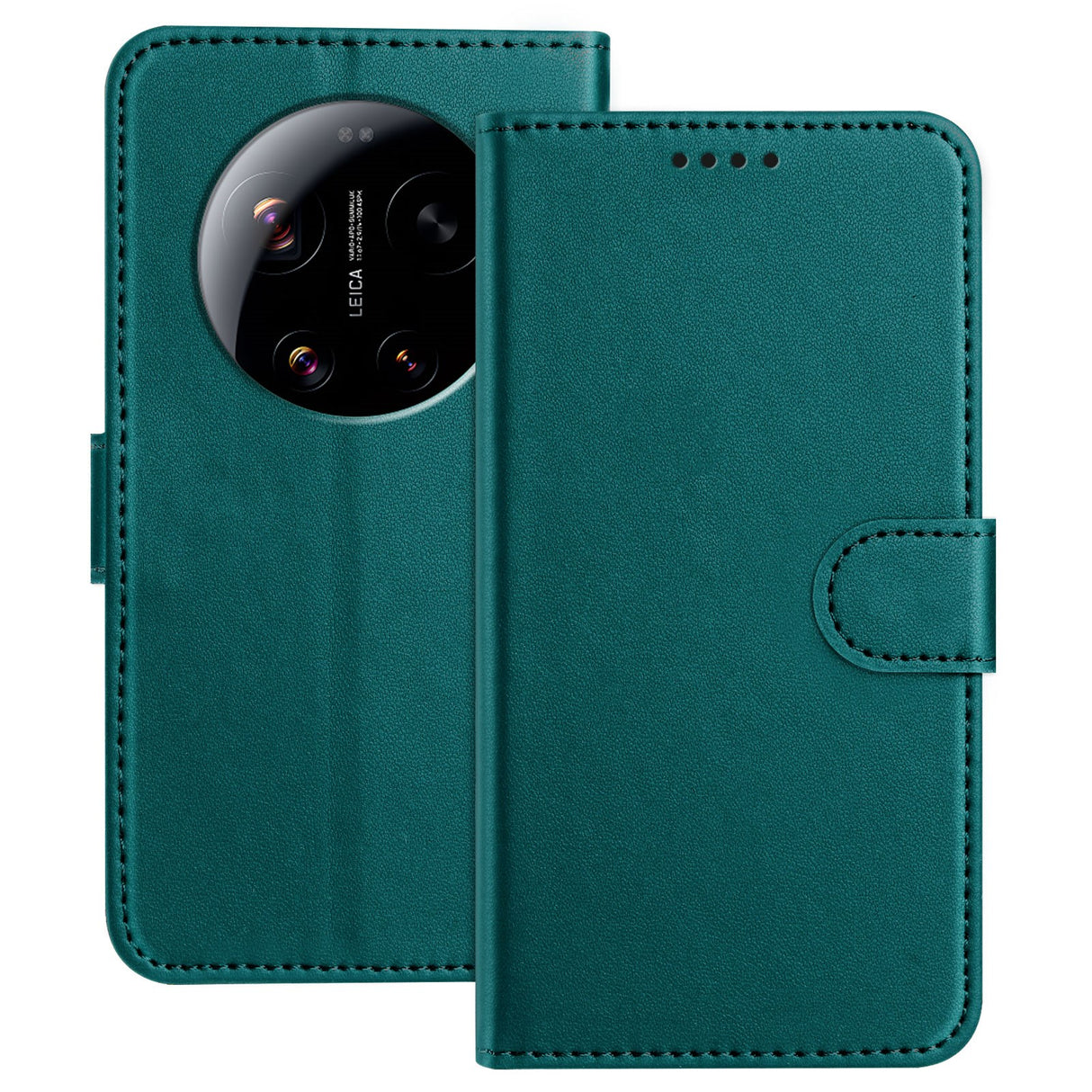Xiaomi 17 Ultra EIDERWOOD Konstläder Fodral m. Korthållare & Stativfunktion - Grön