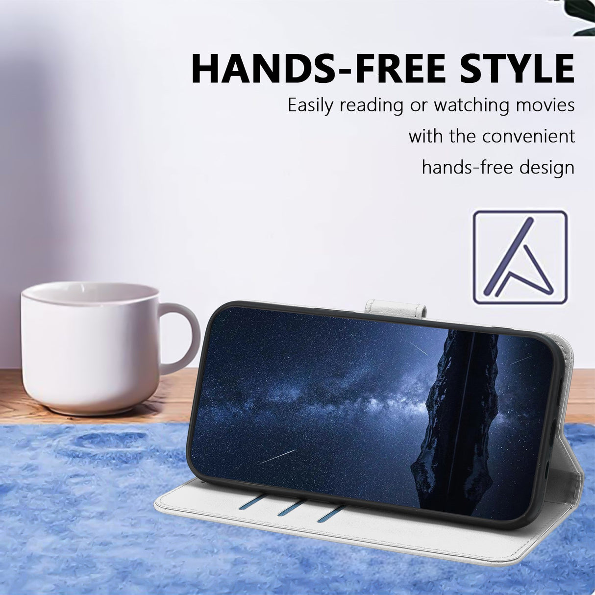 Xiaomi 17 Ultra EIDERWOOD Konstläder Fodral m. Korthållare & Stativfunktion - Silver