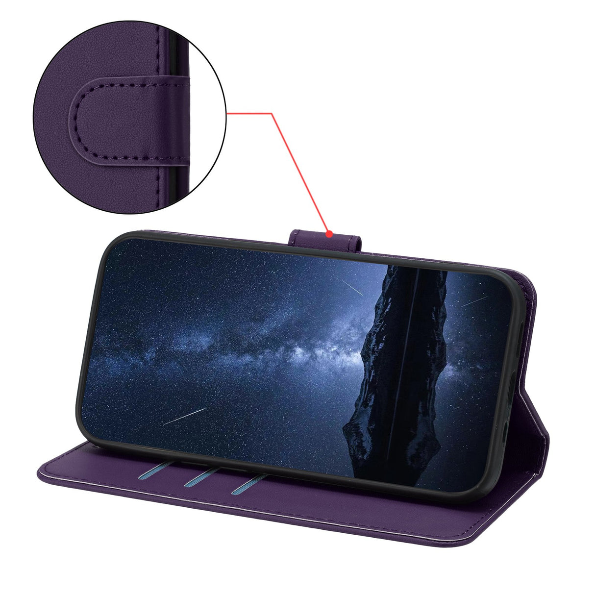 Xiaomi 17 Ultra EIDERWOOD Konstläder Fodral m. Korthållare & Stativfunktion - Lila