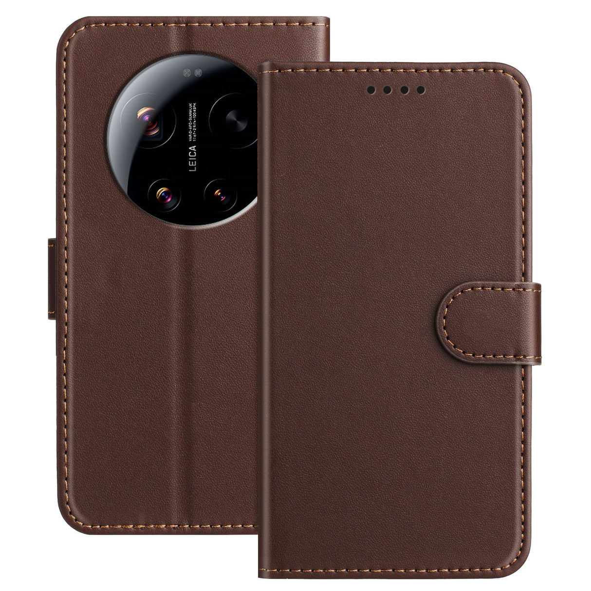 Xiaomi 17 Ultra EIDERWOOD Konstläder Fodral m. Korthållare & Stativfunktion - Brun