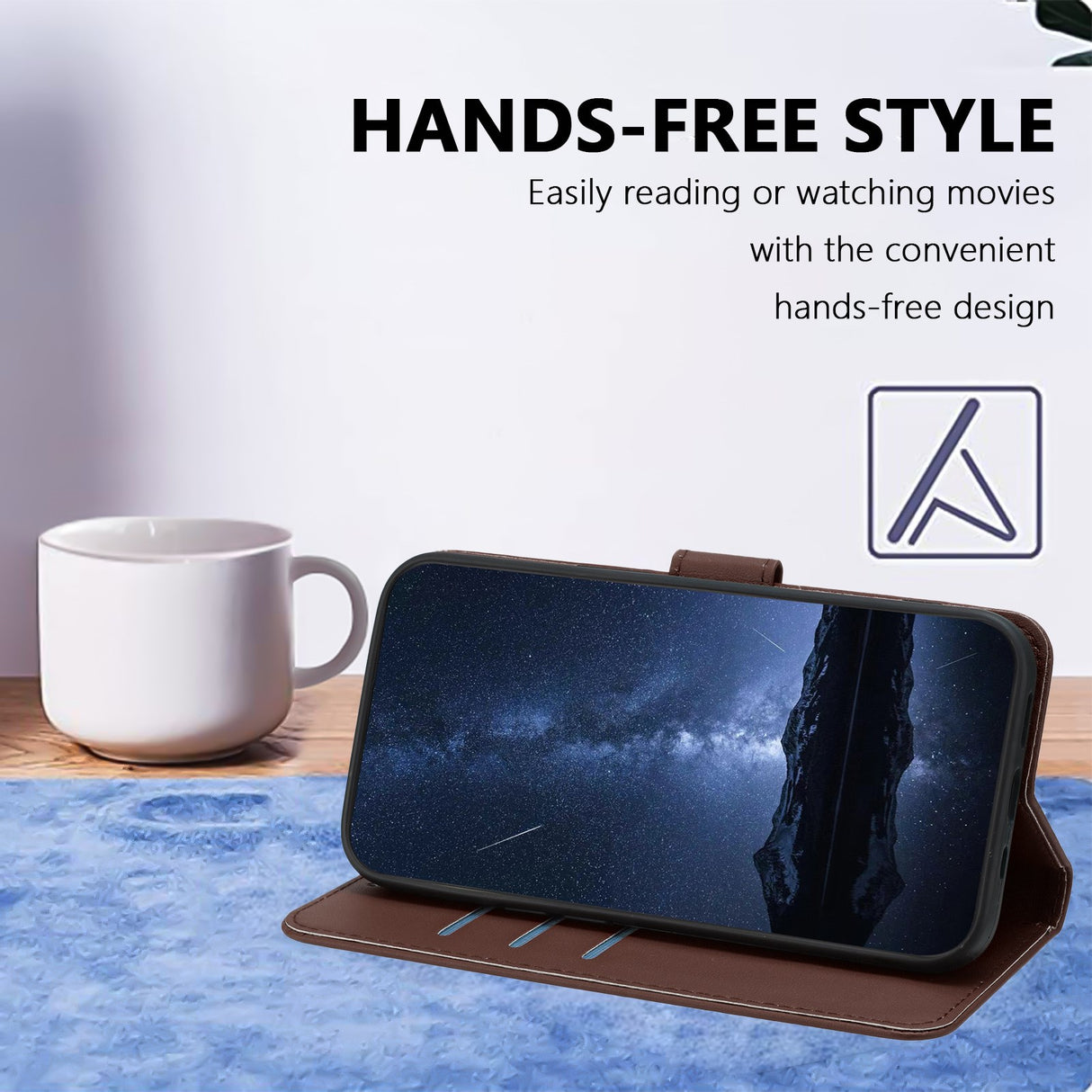 Xiaomi 17 Ultra EIDERWOOD Konstläder Fodral m. Korthållare & Stativfunktion - Brun