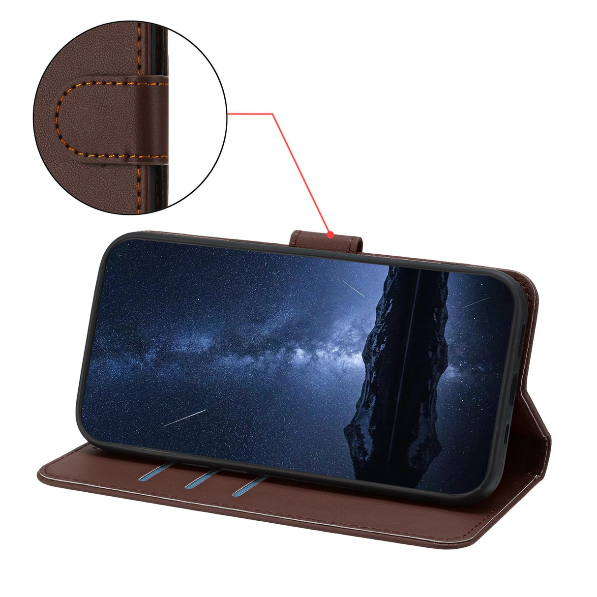 Xiaomi 17 Ultra EIDERWOOD Konstläder Fodral m. Korthållare & Stativfunktion - Brun