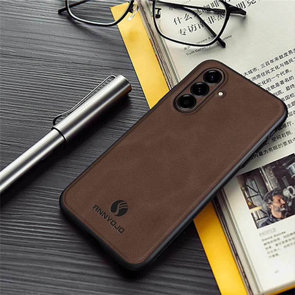 Samsung Galaxy A27 EIDERWOOD Hybrid Skal med Konstläder - Vinrött