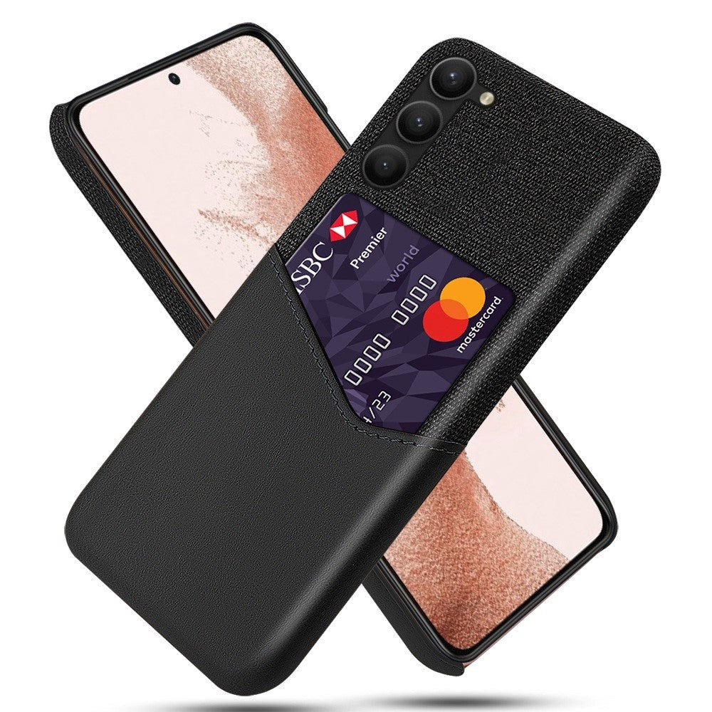 Samsung Galaxy S23 Skal med Korthållare - Imitationsläder - Svart