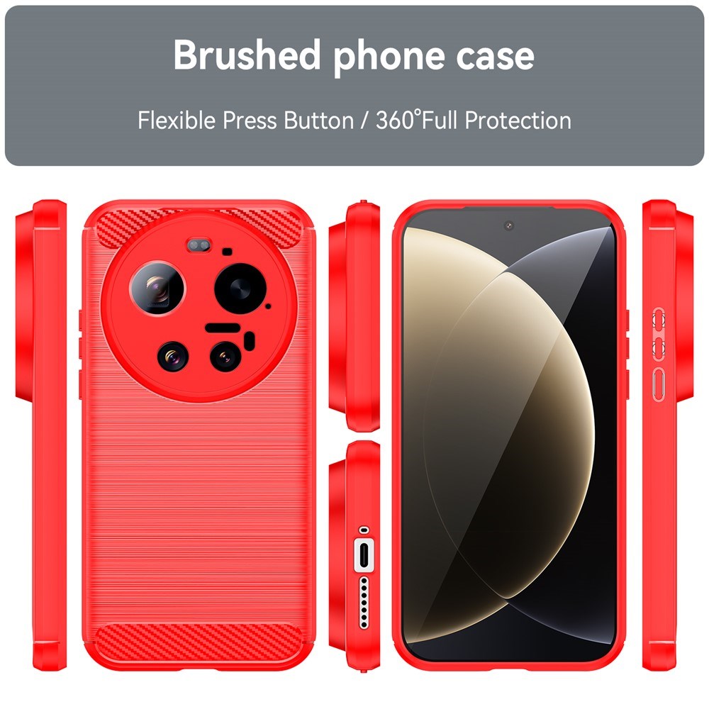 Xiaomi 17 Ultra EIDERWOOD Brushed Carbon Skal - Röd