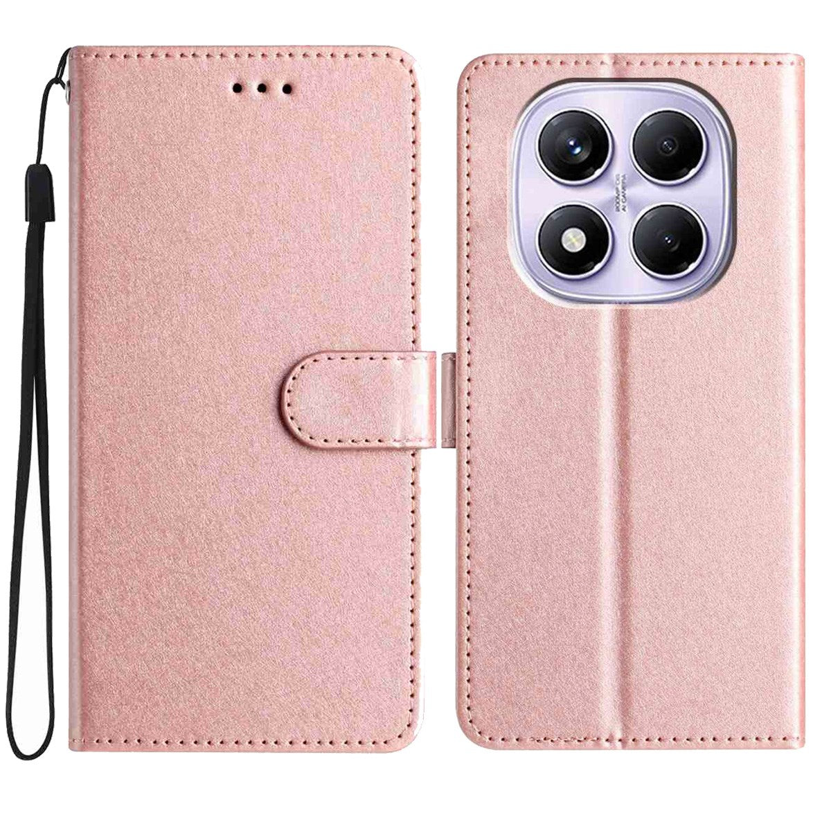 Xiaomi Redmi Note 15 (5G) / Poco M8 (5G) EIDERWOOD Konstläder Fodral m. Rem – Roséguld