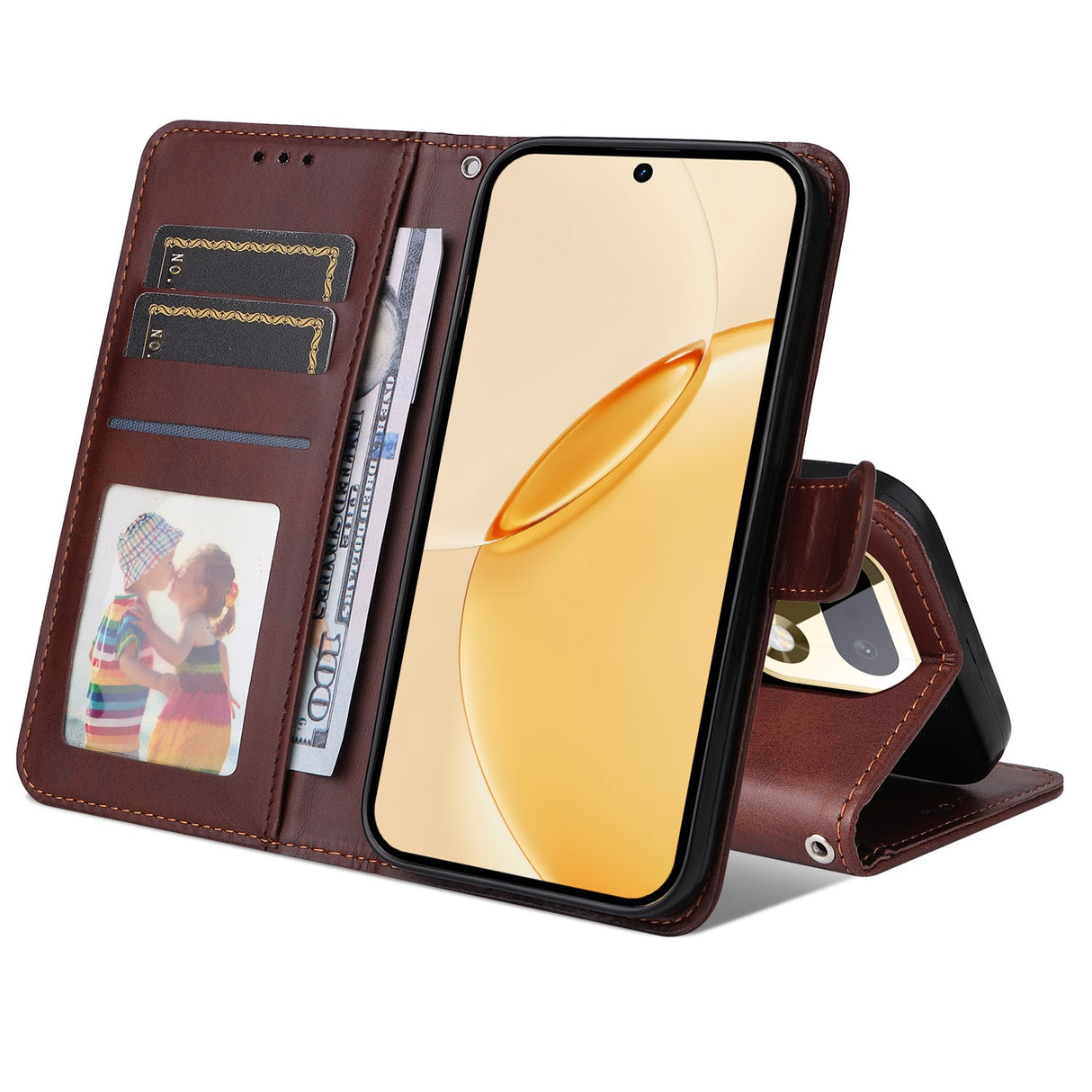Realme 16 Pro+ EIDERWOOD Konstläder Fodral m. Rem - Brun
