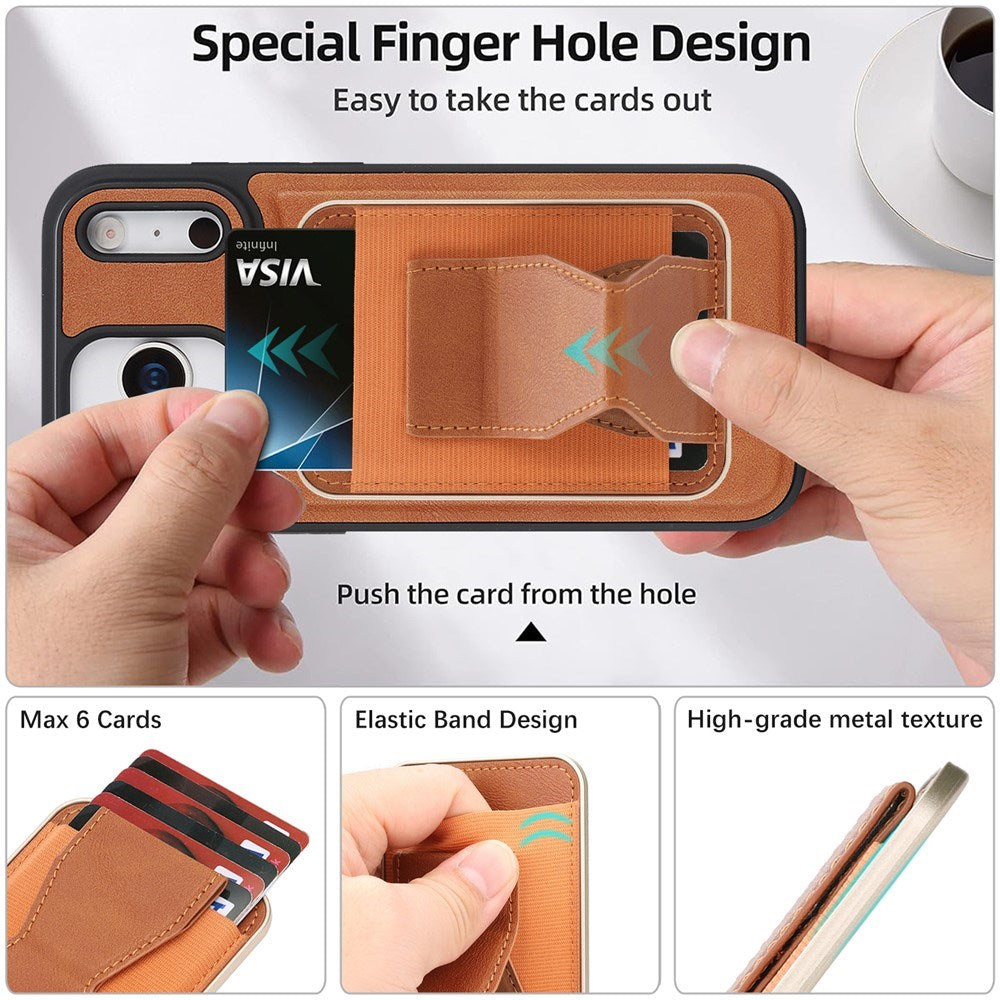 iPhone 17 Pro EIDERWOOD Konstläder Bakside Skal m. Korthållare & Stativfunktion - MagSafe Kompatibel - Brun